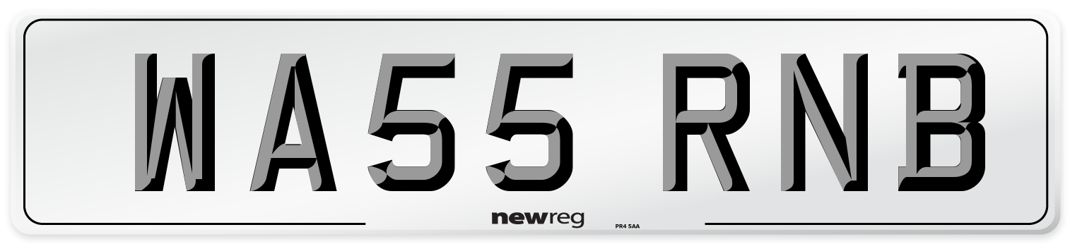 WA55 RNB Number Plate from New Reg